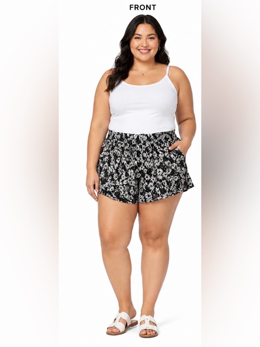 Terra & Sky Women's Floral Flowy Shorts Size 1X
Black & White Casual Pull-On